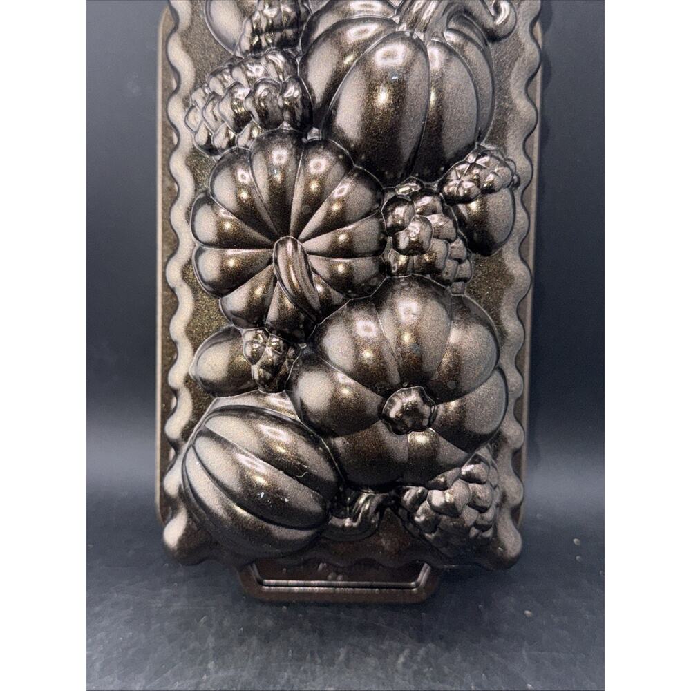 Nordic Ware Harvest Bounty Loaf Pan Cast Aluminum 6 Cup Pumpkin Bread Mold US - Picture 7 of 7
